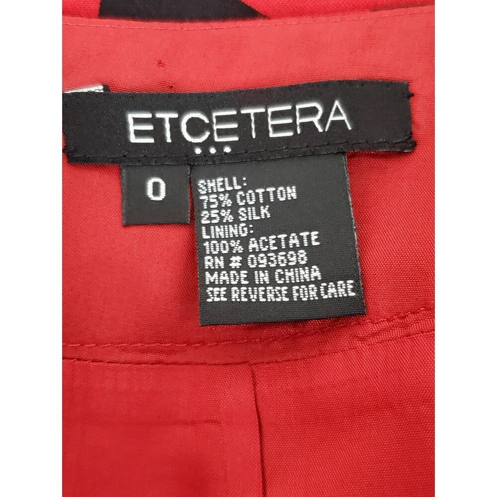 ETCETERA Women's Black & Red Floral Print Pleated Skirt Sz 0 - Picture 5 of 6